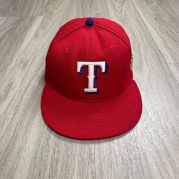 Texas Rangers Hat Cap Red 7 1/8 New Era World Series On Field Fitted 59Fifty MLB - Picture 1 of 8